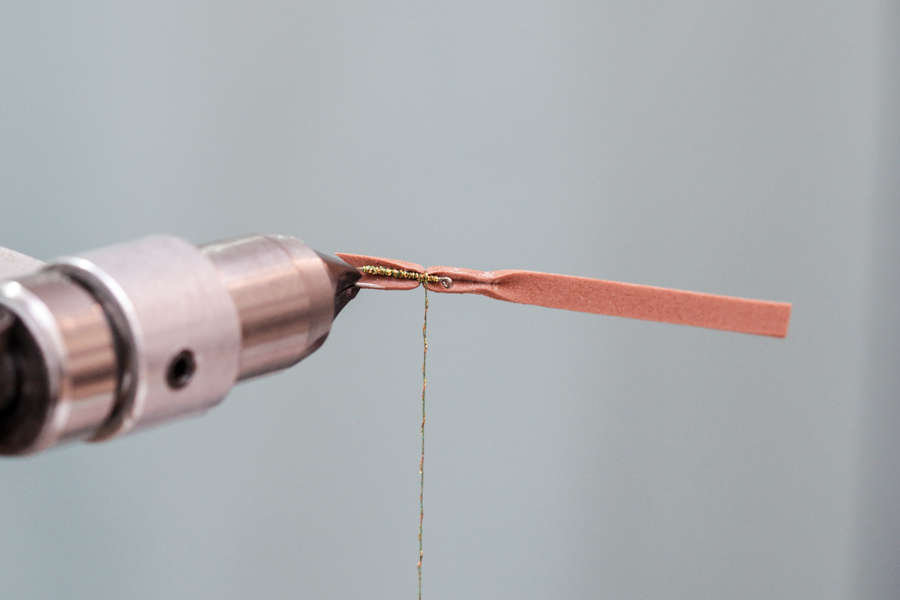 View of Foam Caddis Pattern head