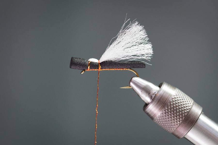 trimmed poly wing on foam stonefly pattern