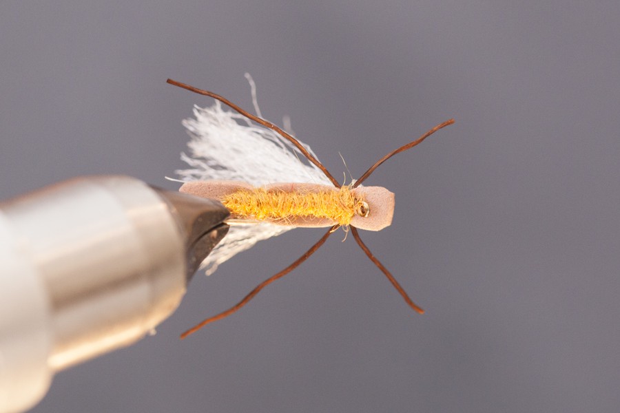 trout view of finished mini chubby foam fly